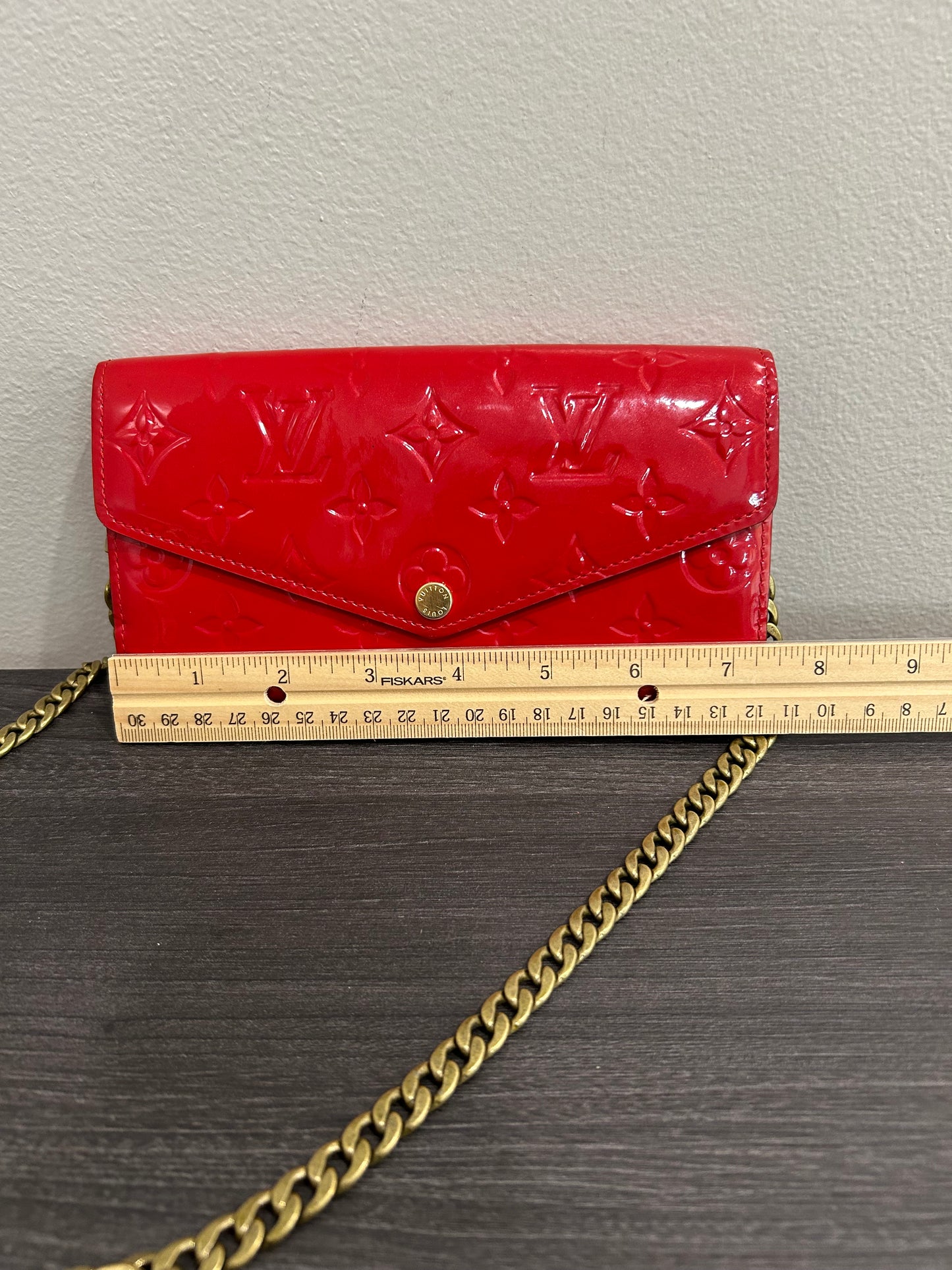 SOLD! Louis Vuitton Monogram Vernis Wallet on Chain