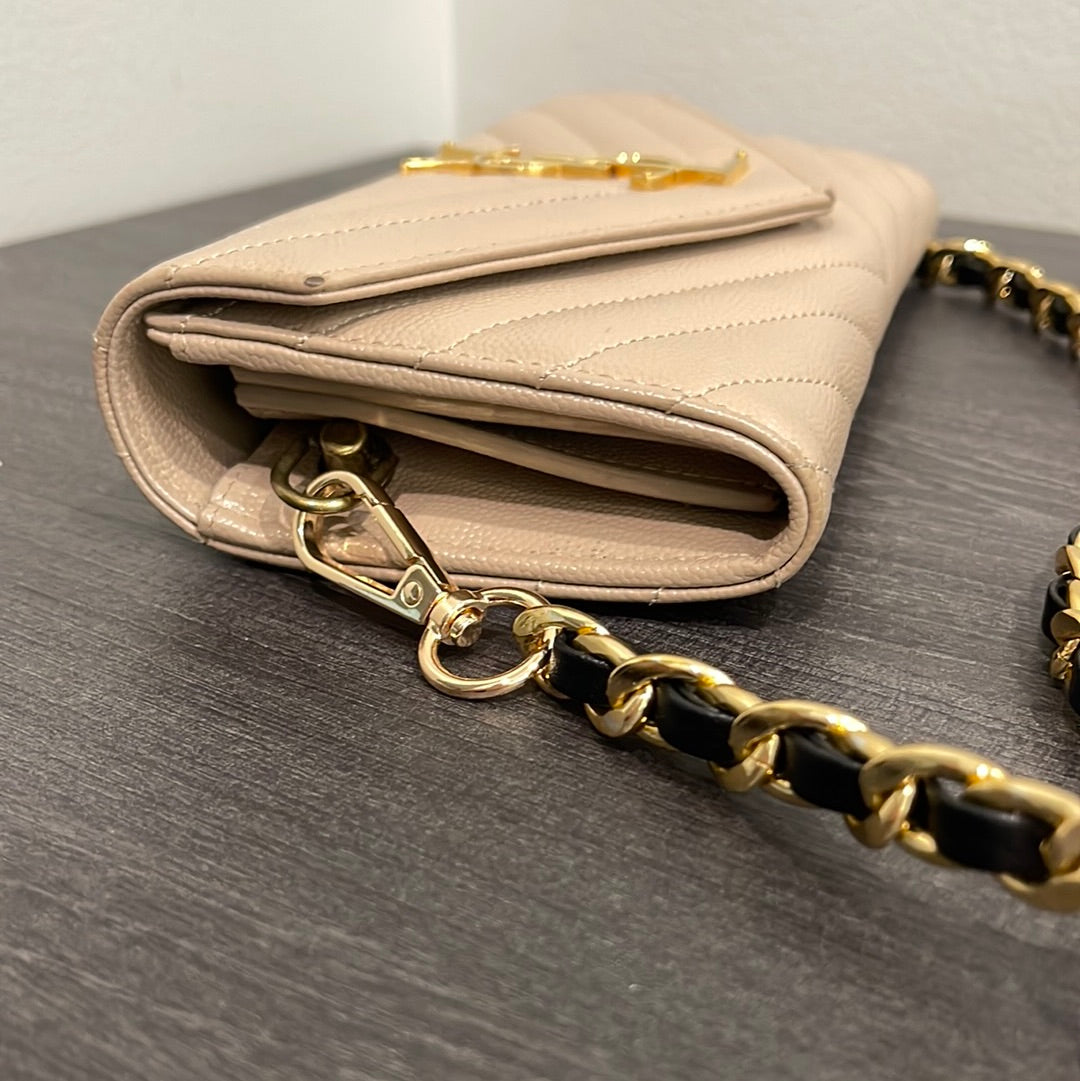 SOLD! Yves Saint Laurent YSL Caviar Wallet on Chain