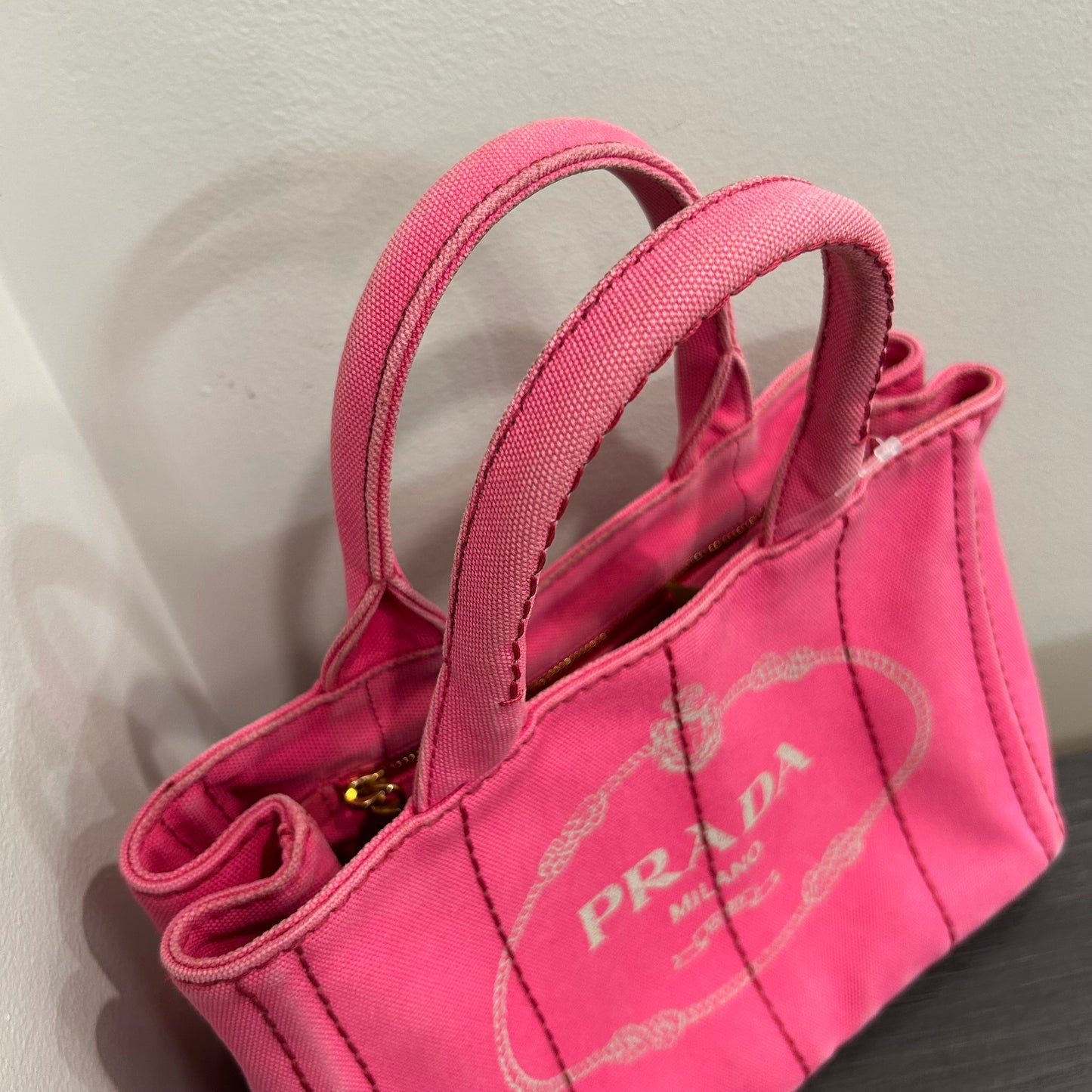 #839 PRADA Canapa Tote (Pink)