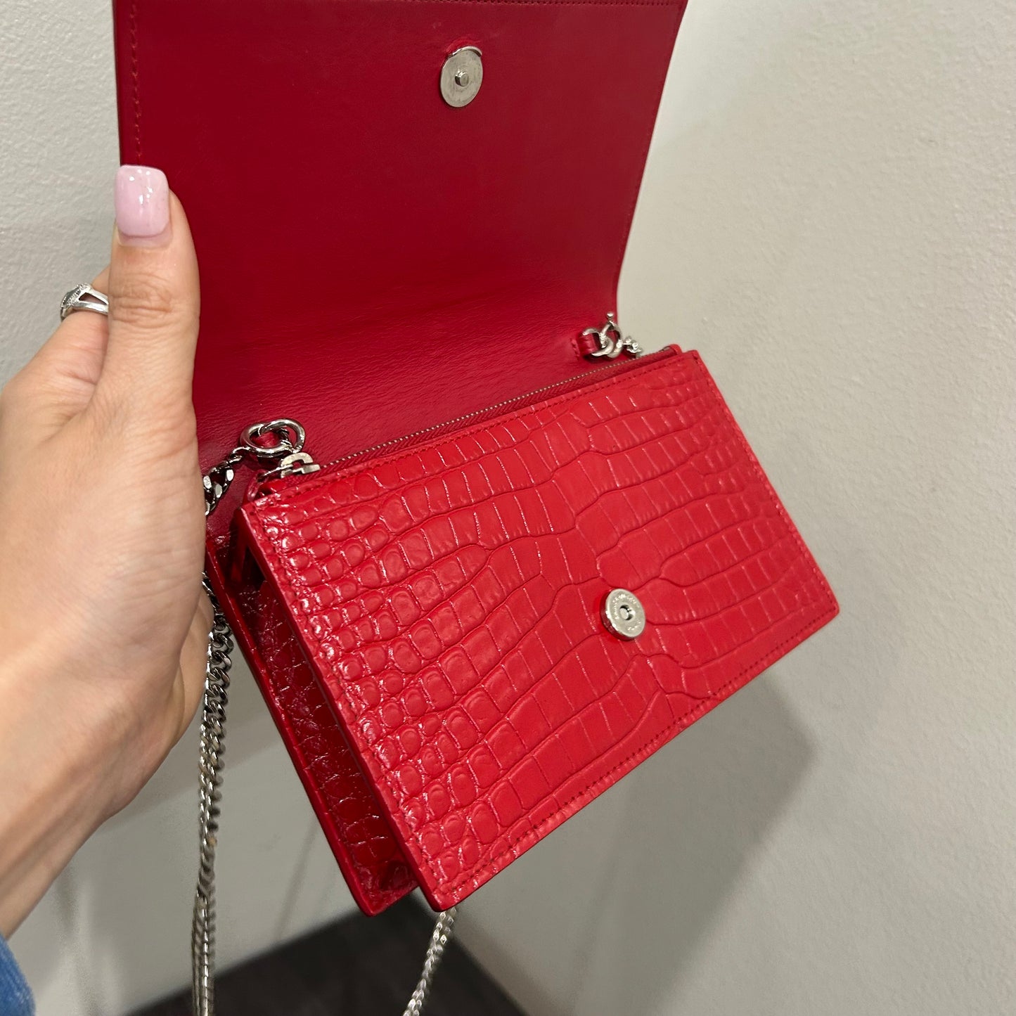 CLEARANCE #105 YVES SAINT LAURENT Exotic Crocodile Leather Tassel Kate Crossbody
