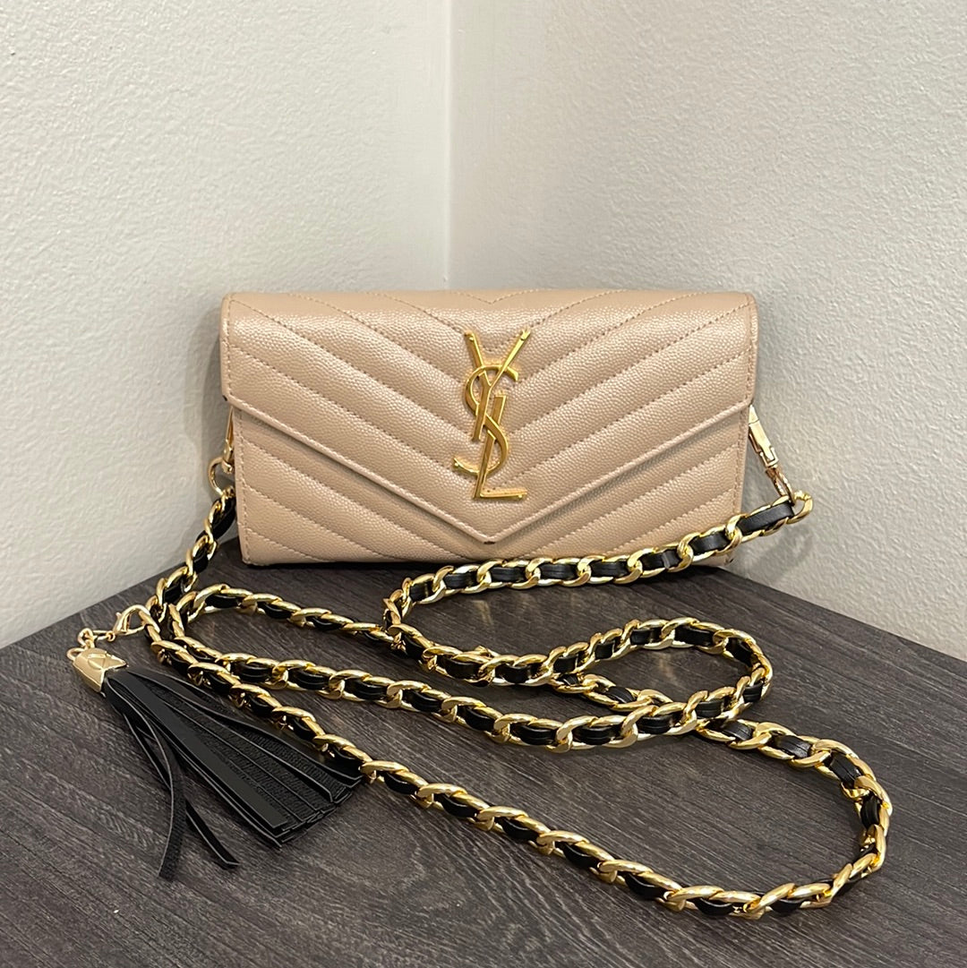 SOLD! Yves Saint Laurent YSL Caviar Wallet on Chain