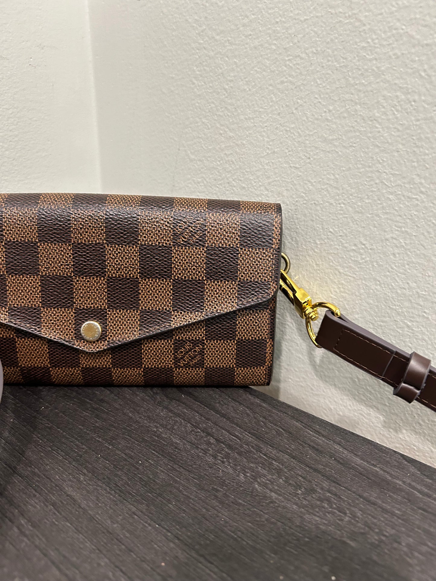 SOLD! Louis Vuitton Damier Wallet w/ Strap