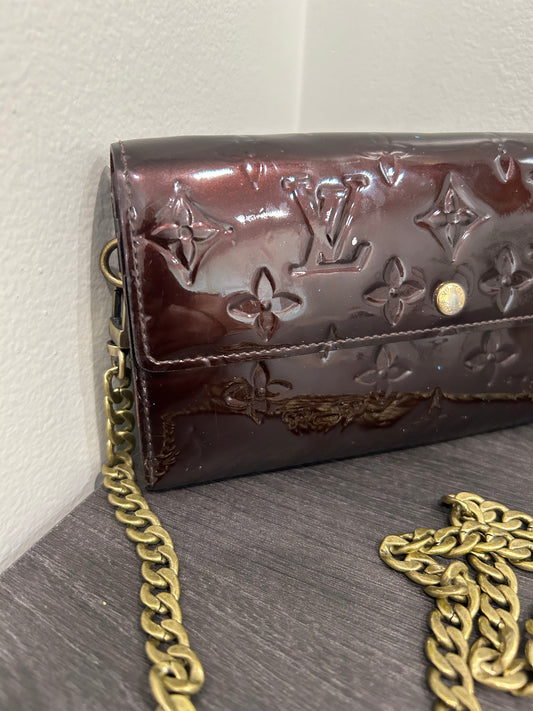 SOLD! Louis Vuitton Monogram Vernis Wallet on Chain