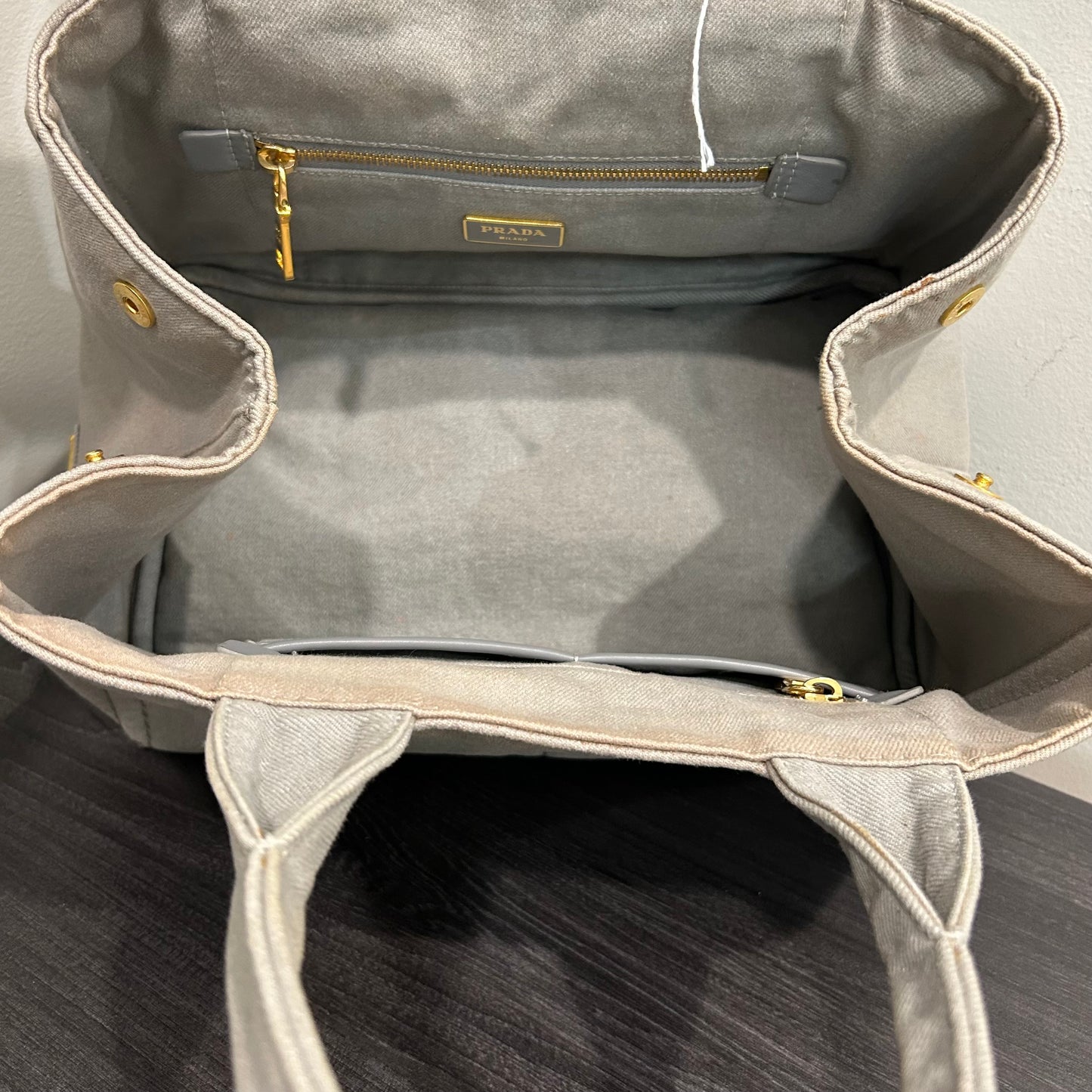 CLEARANCE #817 PRADA Canapa Tote Medium - Grey