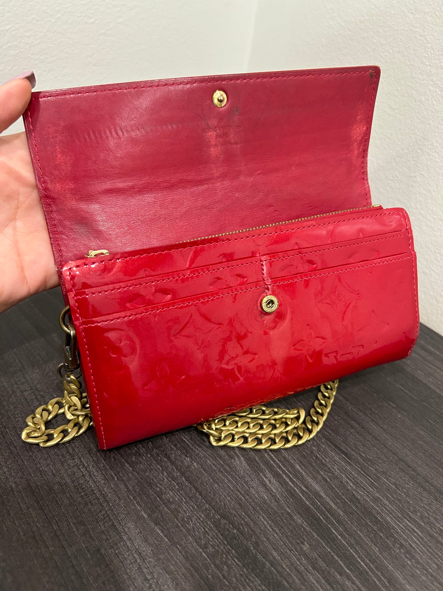 SOLD! Louis Vuitton Monogram Vernis Wallet on Chain