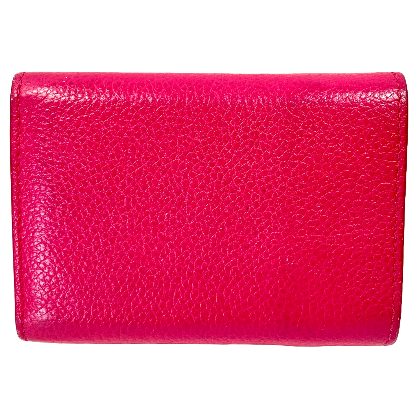 SAINT LAURENT Pink Leather Tri-fold Mini Wallet