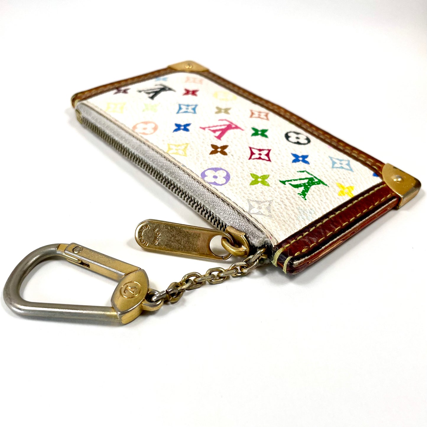 LOUIS VUITTON White Multicolor Monogram Coin Purse