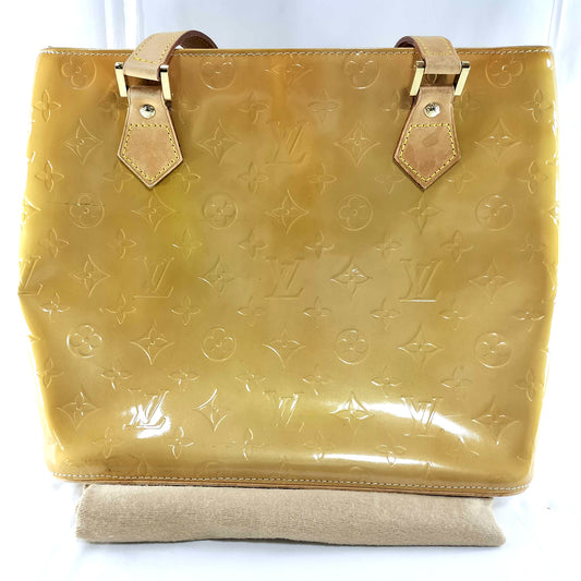 #1170 LOUIS VUITTON Jaune Passion Vernis Houston Tote
