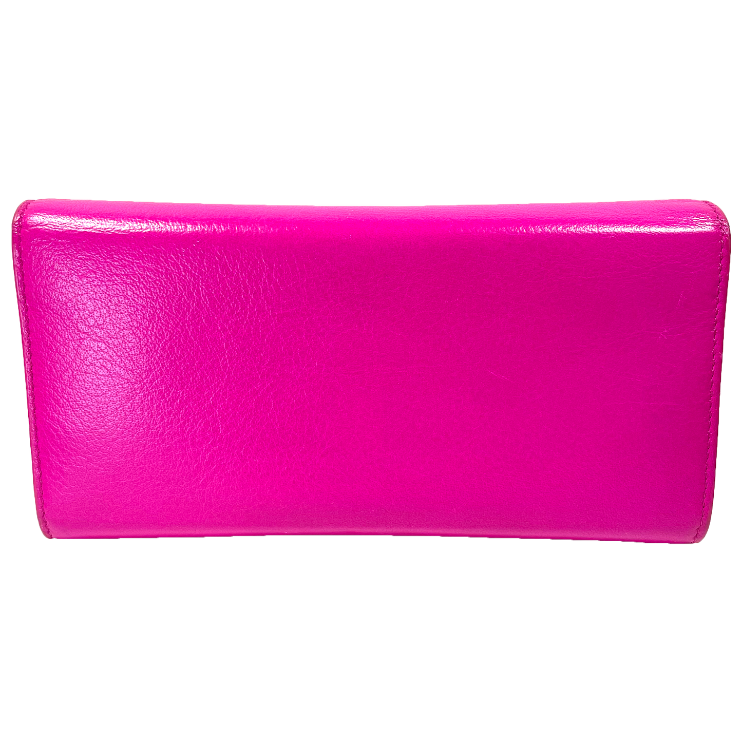 BALENCIAGA Hot Pink Leather Long Wallet