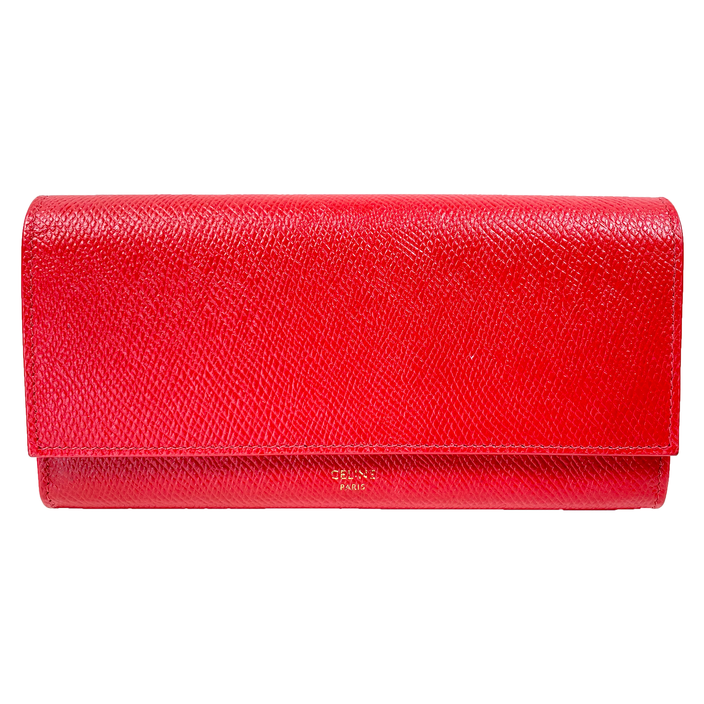 CELINE Red Leather Long Wallet