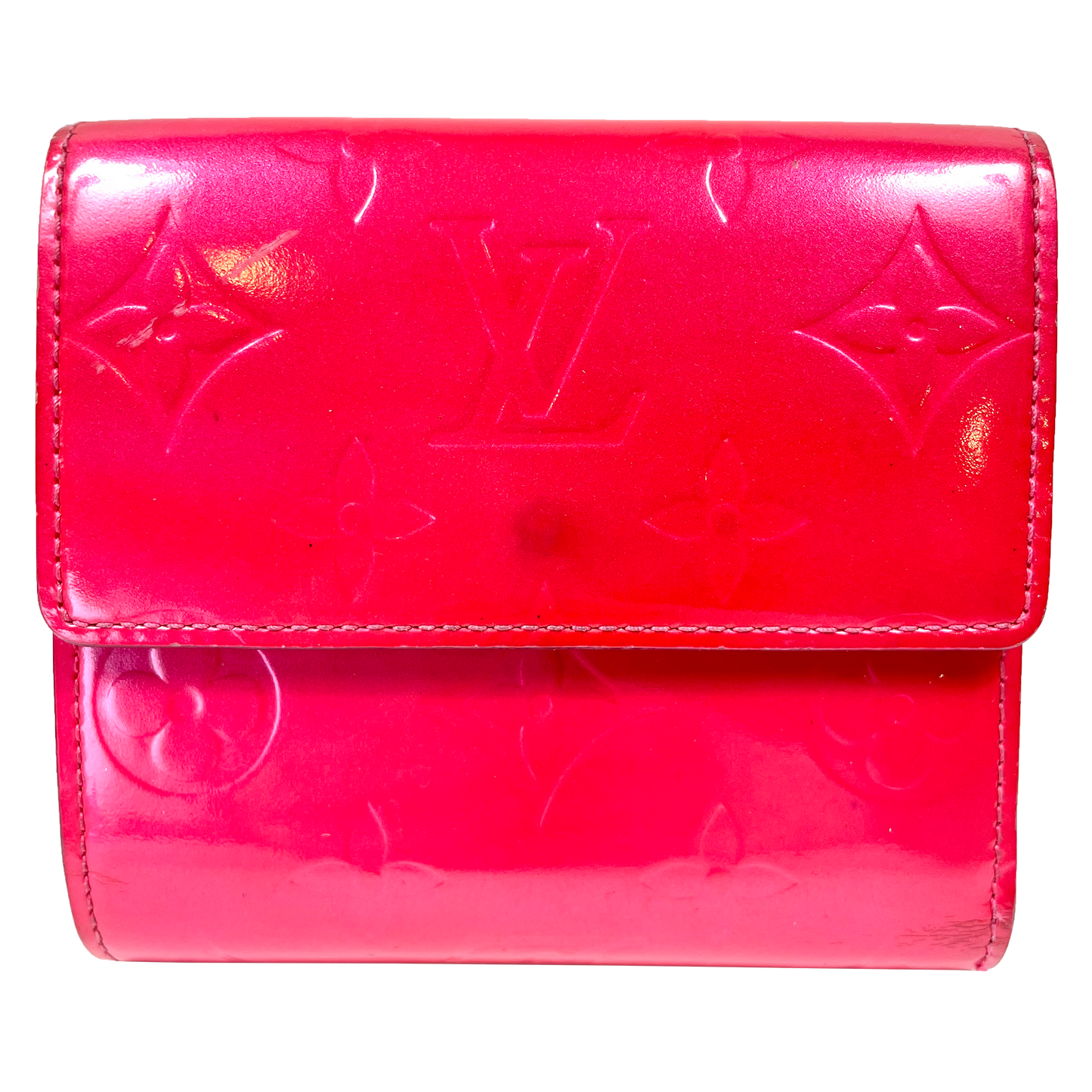 LOUIS VUITTON Hot Pink Monogram Vernis Leather Compact Wallet