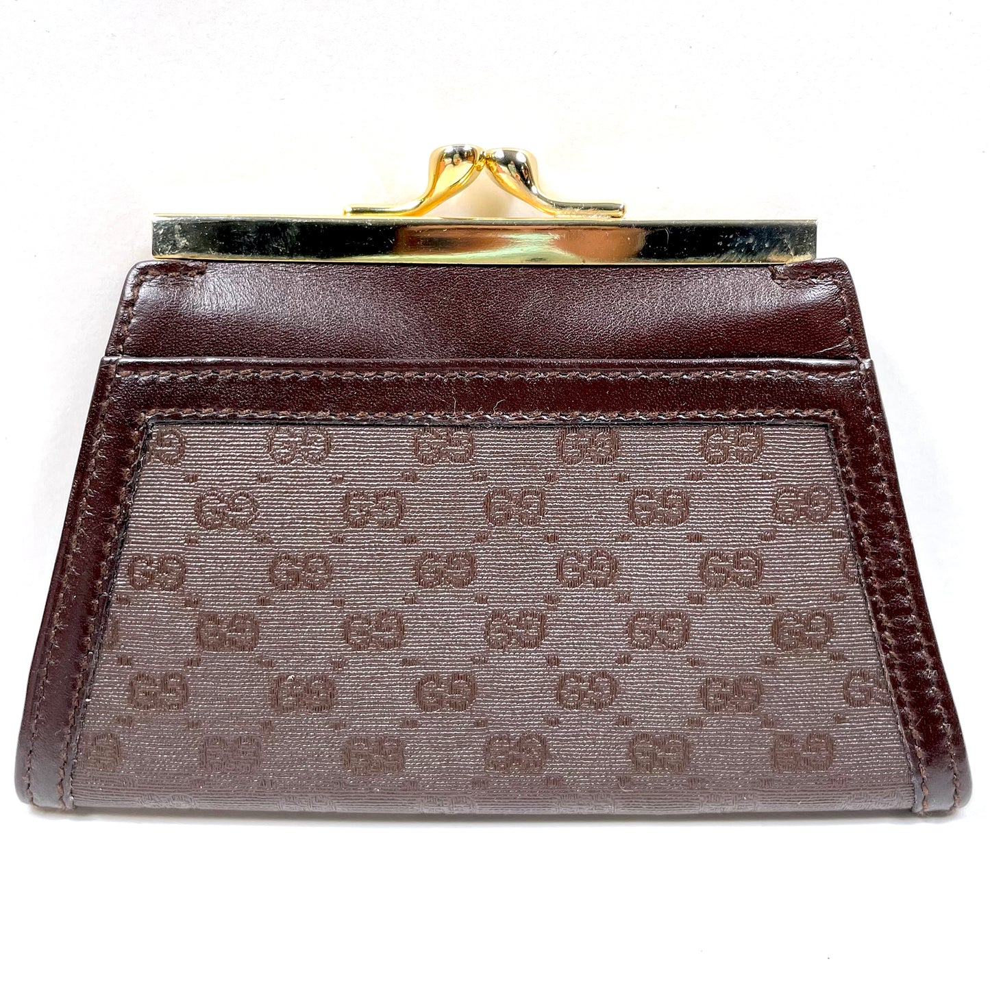 GUCCI Kiss Clasp Canvas Coin Purse