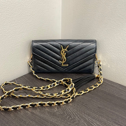 BUY NOW (50% Off for Subscribers) Yves Saint Laurent YSL Caviar Wallet on Chain