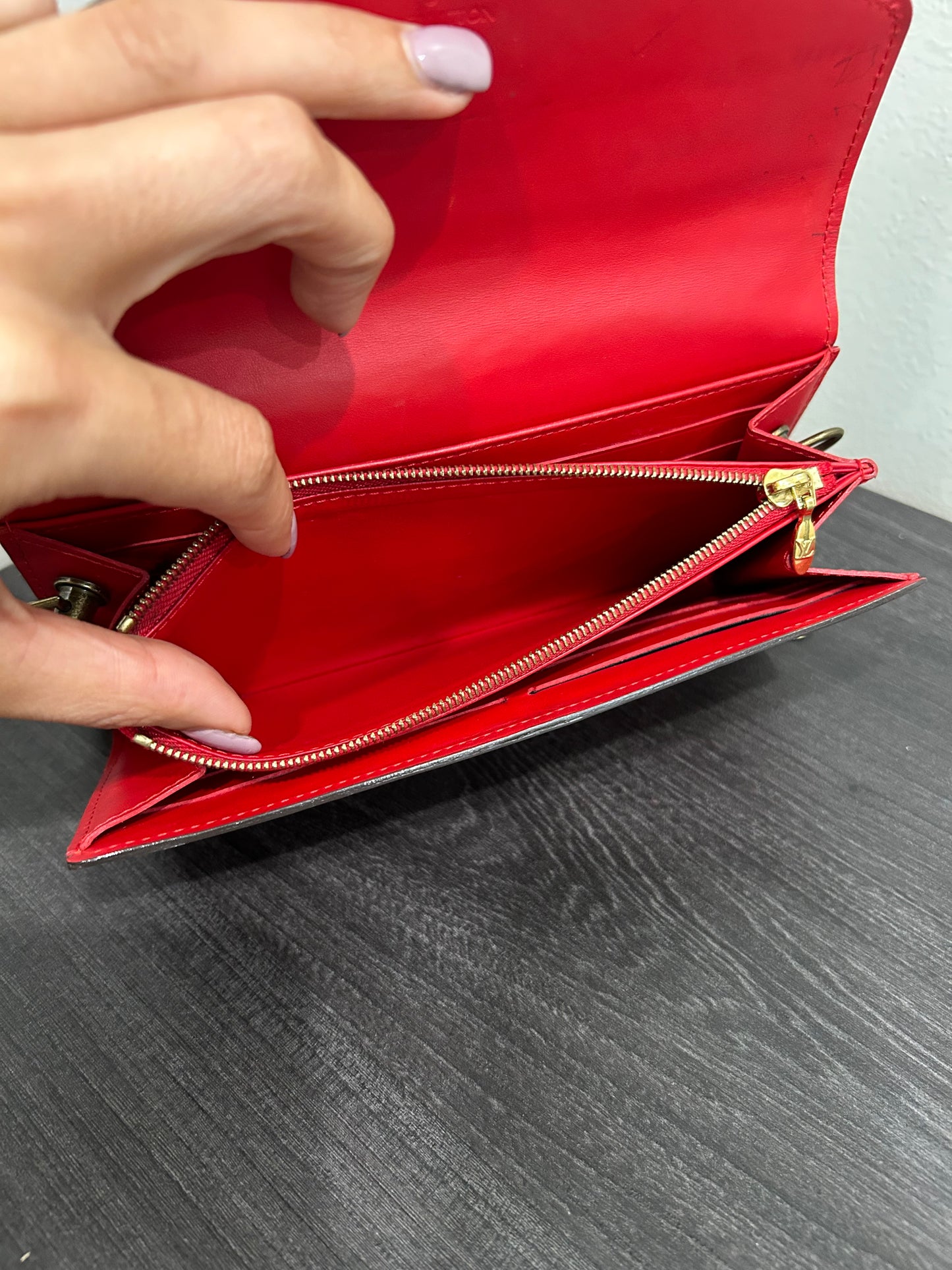 SOLD! Louis Vuitton Monogram Vernis Wallet on Chain