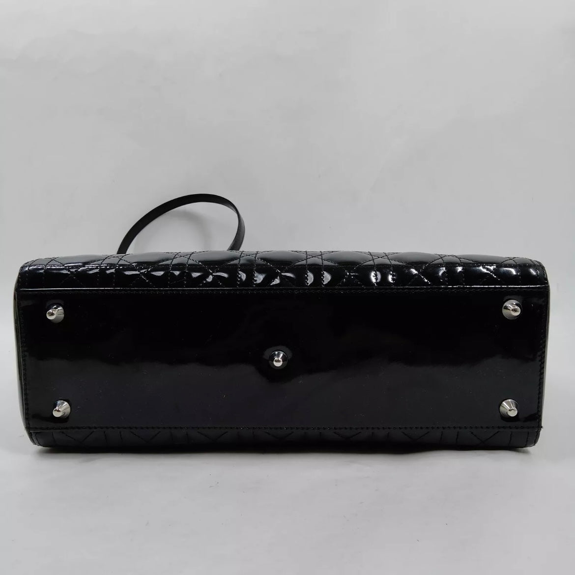 Christian Dior Lady Dior Cannage Patent Leather with Strap