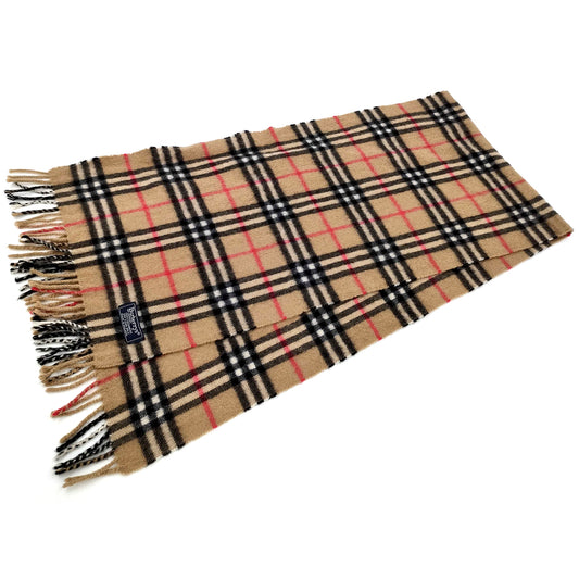 #1330 BURBERRY Vintage Archive Beige 100% Cashmere Scarf