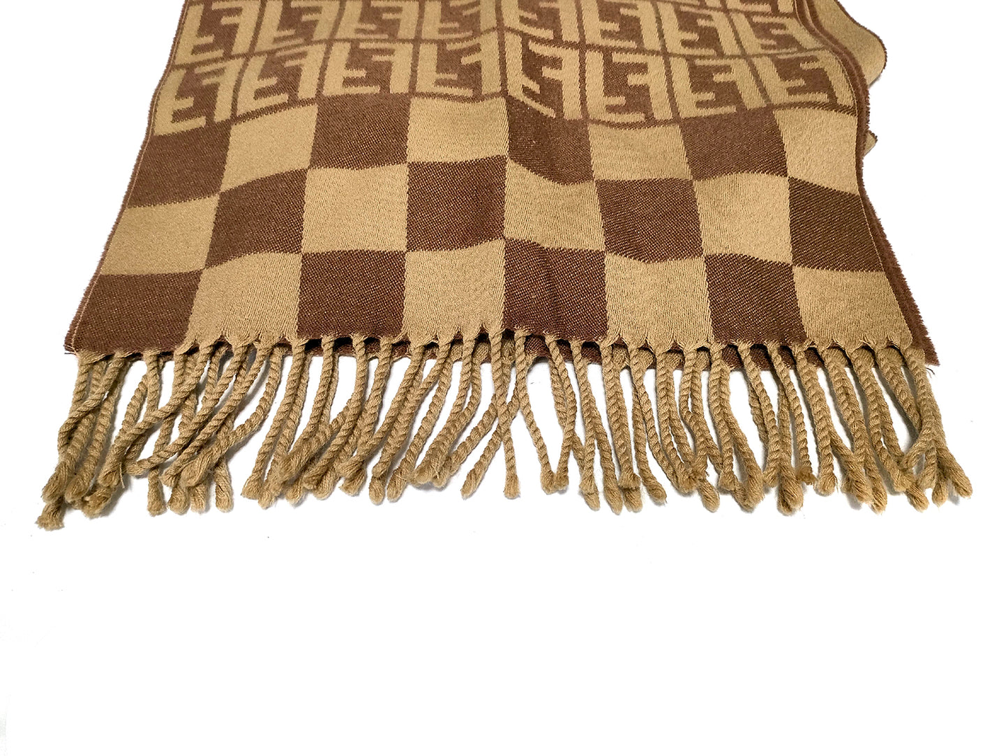 #1320 FENDI Zucca Pequin Stripe 100% Wool Scarf