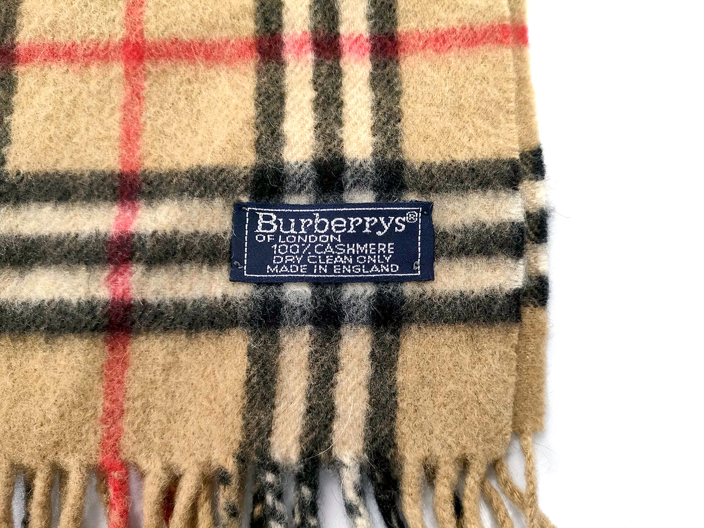 #1333 BURBERRY Vintage Archive Beige 100% Cashmere Scarf