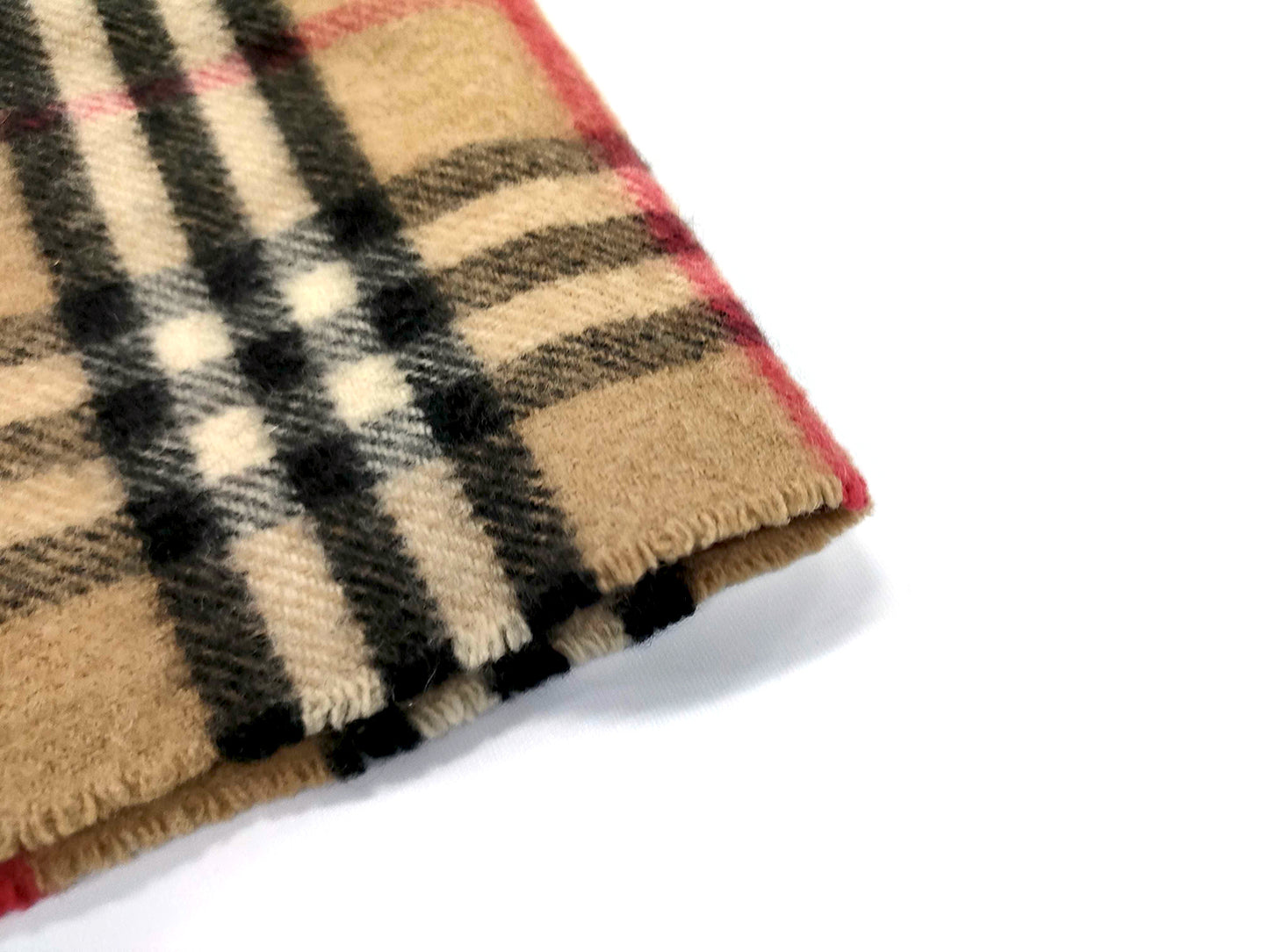 #1323 BURBERRY Vintage Archive Beige Check 100% Cashmere Scarf