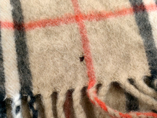 #1332 BURBERRY Vintage Archive Beige 100% Cashmere Scarf