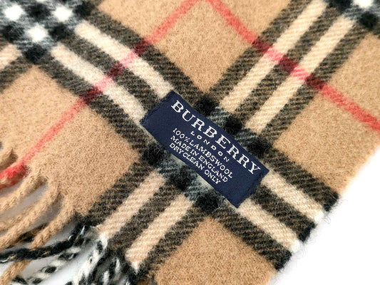 #1327 BURBERRY Archive Beige 100% Lambswool Scarf