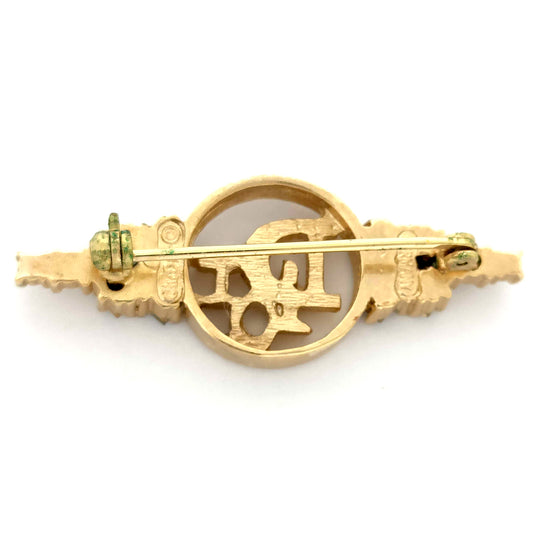 #1215 CHRISTIAN DIOR Oblique Logo Rhinestone Brooch Pin