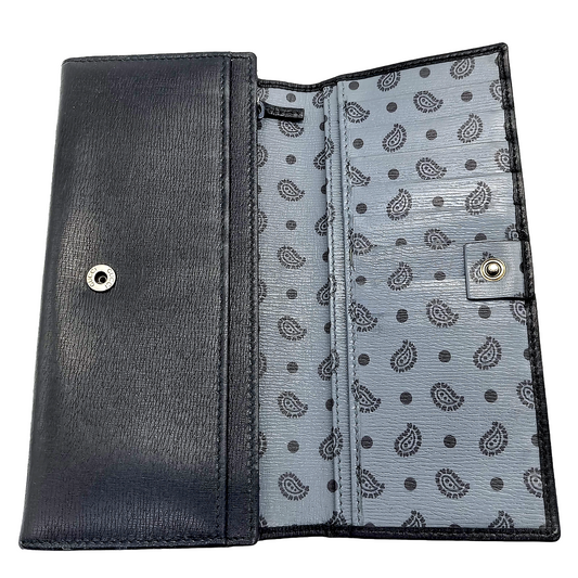 #1252 GUCCI Black & Paisley Long Leather Wallet