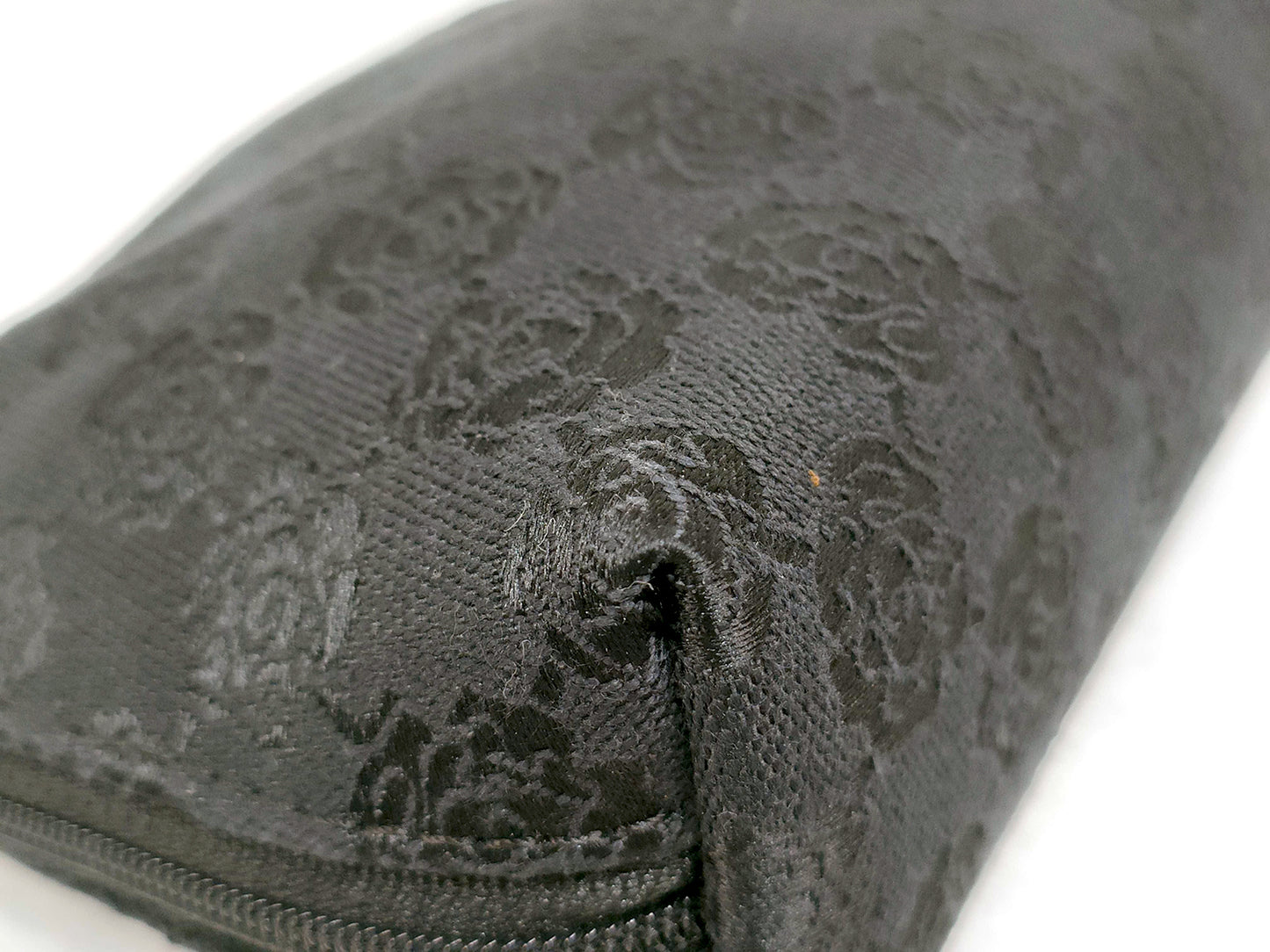 #1234 YVES SAINT LAURENT Black Floral Jacquard Cosmetic Case