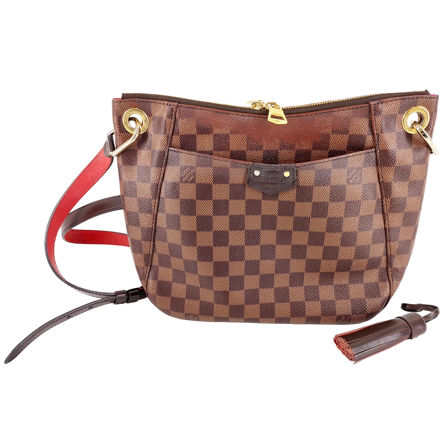 #1286 LOUIS VUITTON South Bank Besace Damier Ebene Crossbody