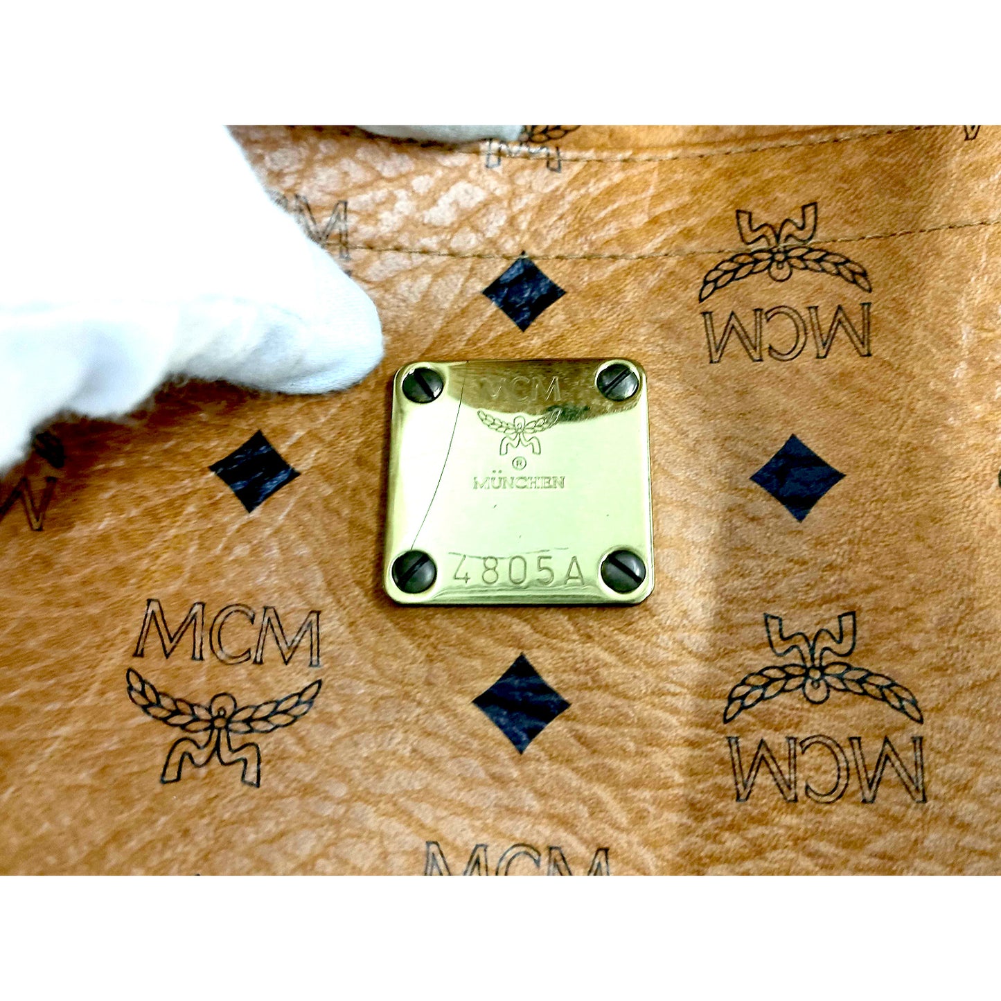 #1139 MCM Shoulder Tote in Cognac Visetos