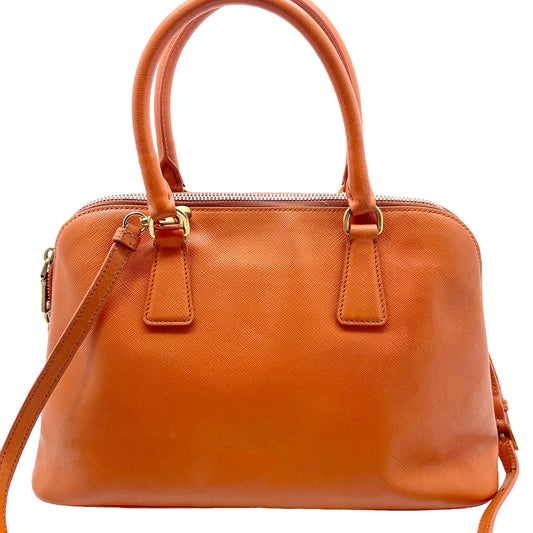 #1190 PRADA Orange Lux Saffiano Leather Promenade Tote