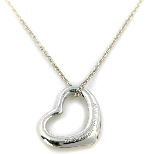 #1520 TIFFANY & CO Elsa Peretti Open Heart Silver Necklace