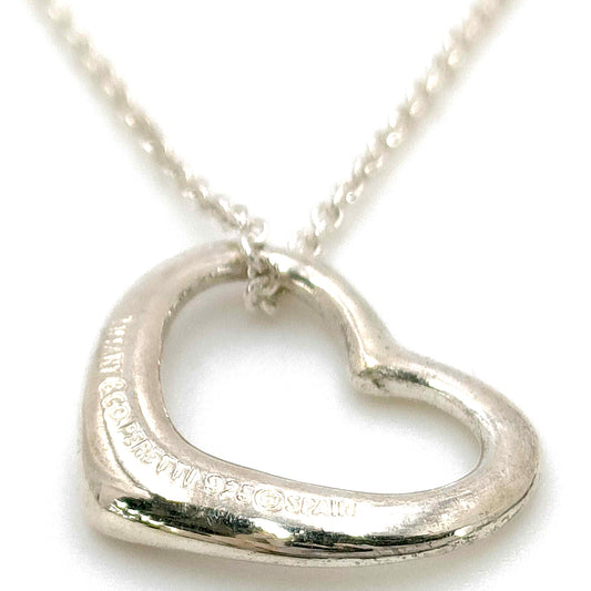 #1517 TIFFANY & CO Elsa Peretti Open Heart Silver Necklace
