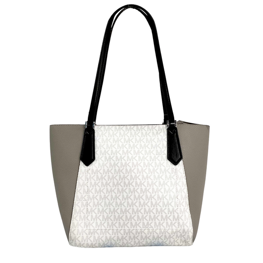 #1417 MICHAEL KORS Kimberly Color-Block Logo and Leather Tote Bag