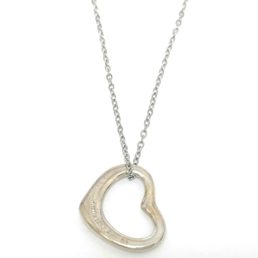 #1408 TIFFANY & CO Elsa Peretti Open Heart Silver Necklace