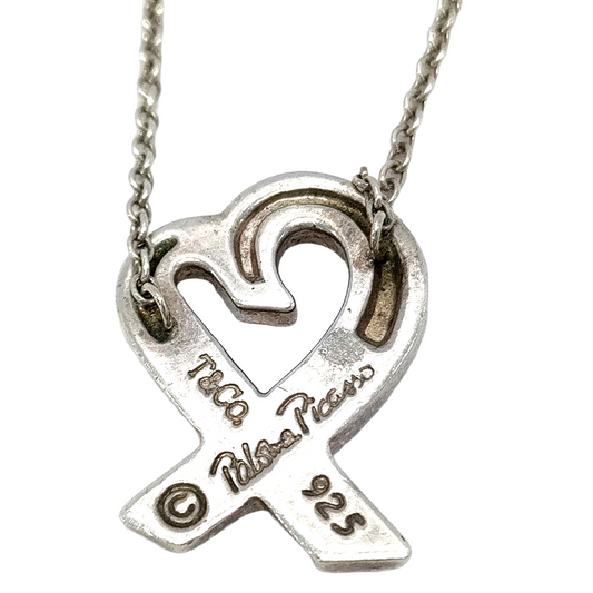 #1399 TIFFANY & CO Paloma Picasso Loving Heart 925 Silver Necklace