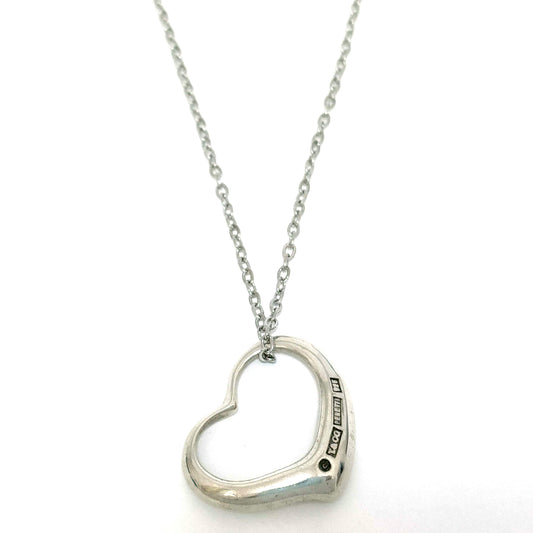 #1402 TIFFANY & CO Elsa Peretti Open Heart Silver Necklace