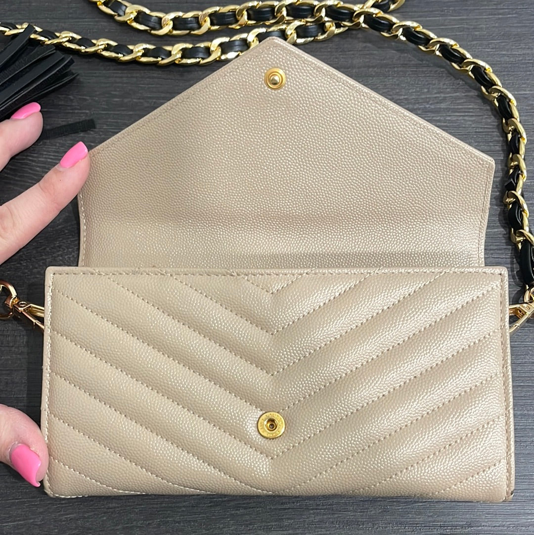 SOLD! Yves Saint Laurent YSL Caviar Wallet on Chain
