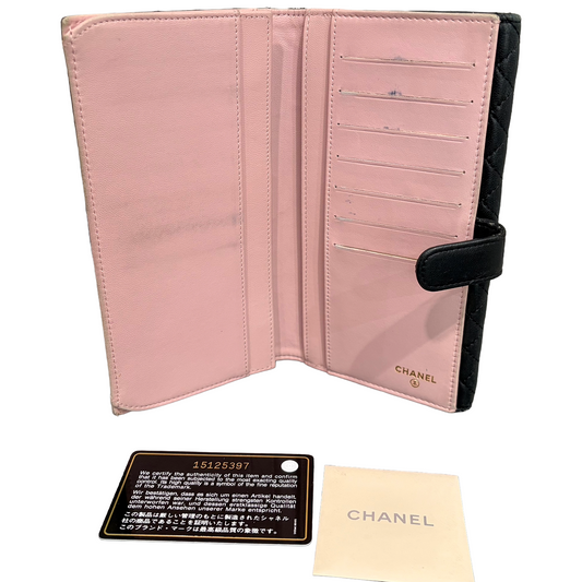 #3229 CHANEL Timeless Medallion Coco Mark Logo Lambskin Micro Quilt Wallet
