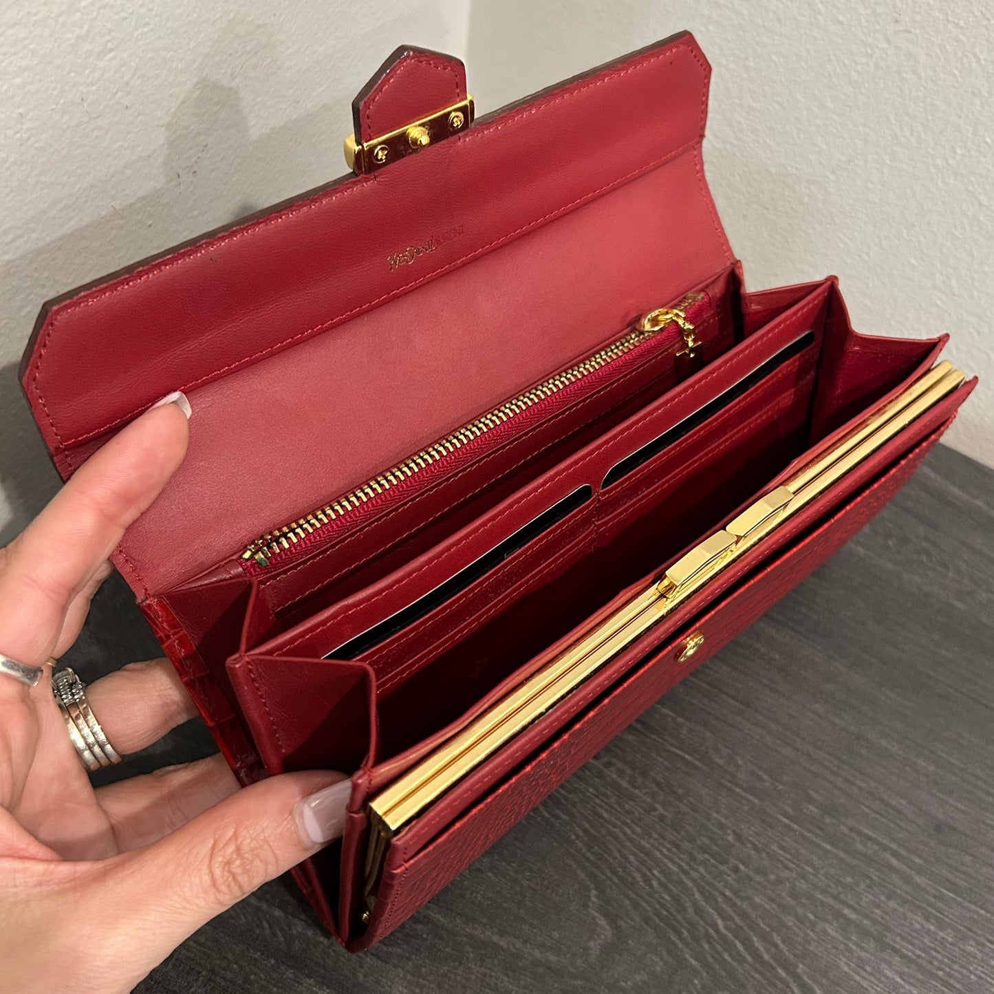 #213 YSL Exotic Red Bifold Wallet