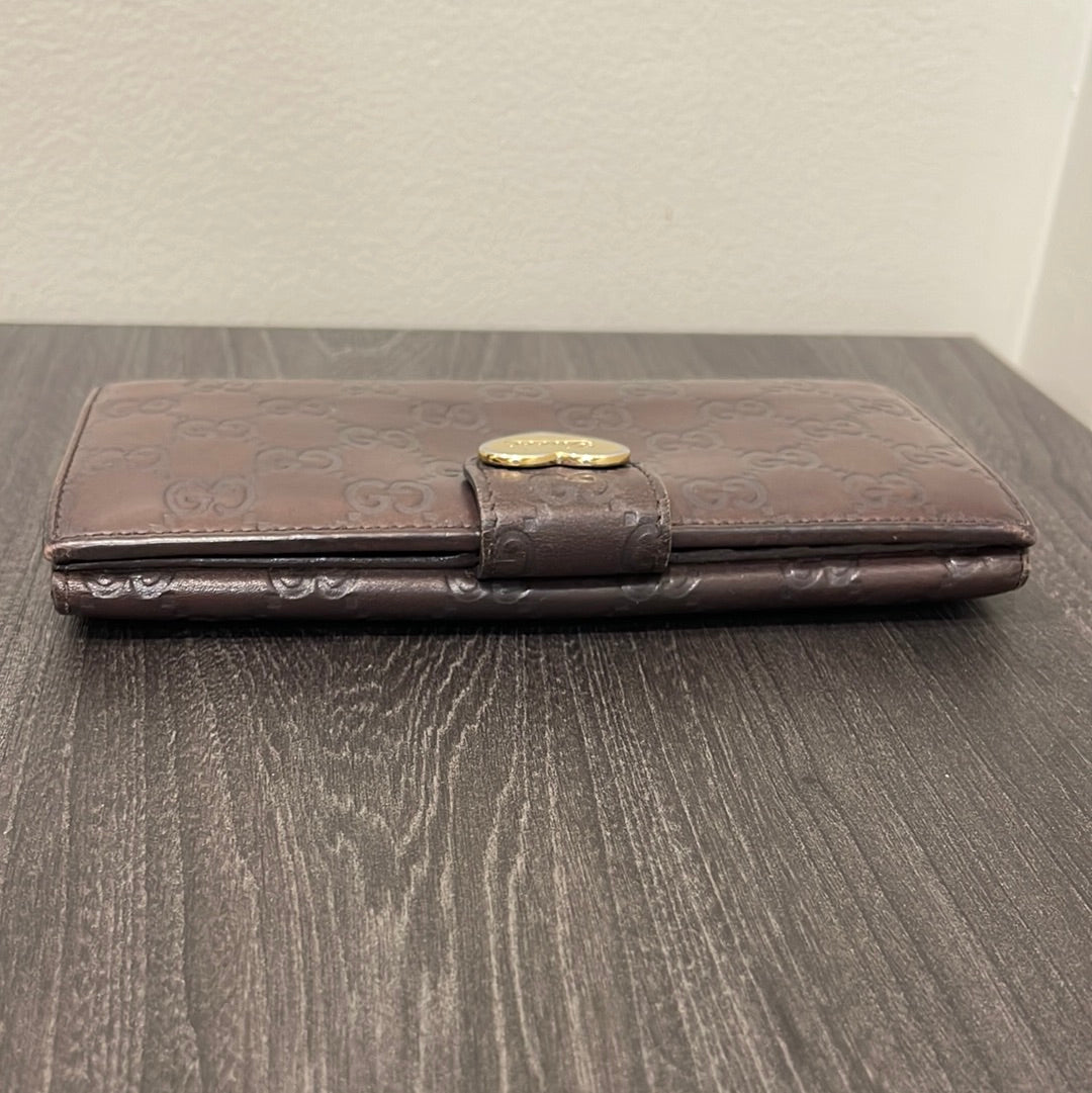 SOLD! Gucci GG Dark Brown Leather Wallet