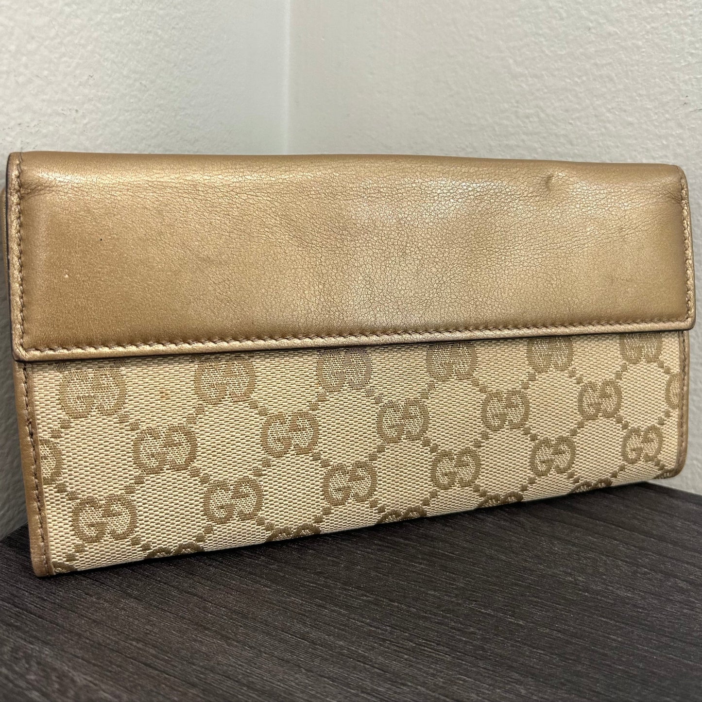 CLEARANCE #182 GUCCI Canvas Long Wallet