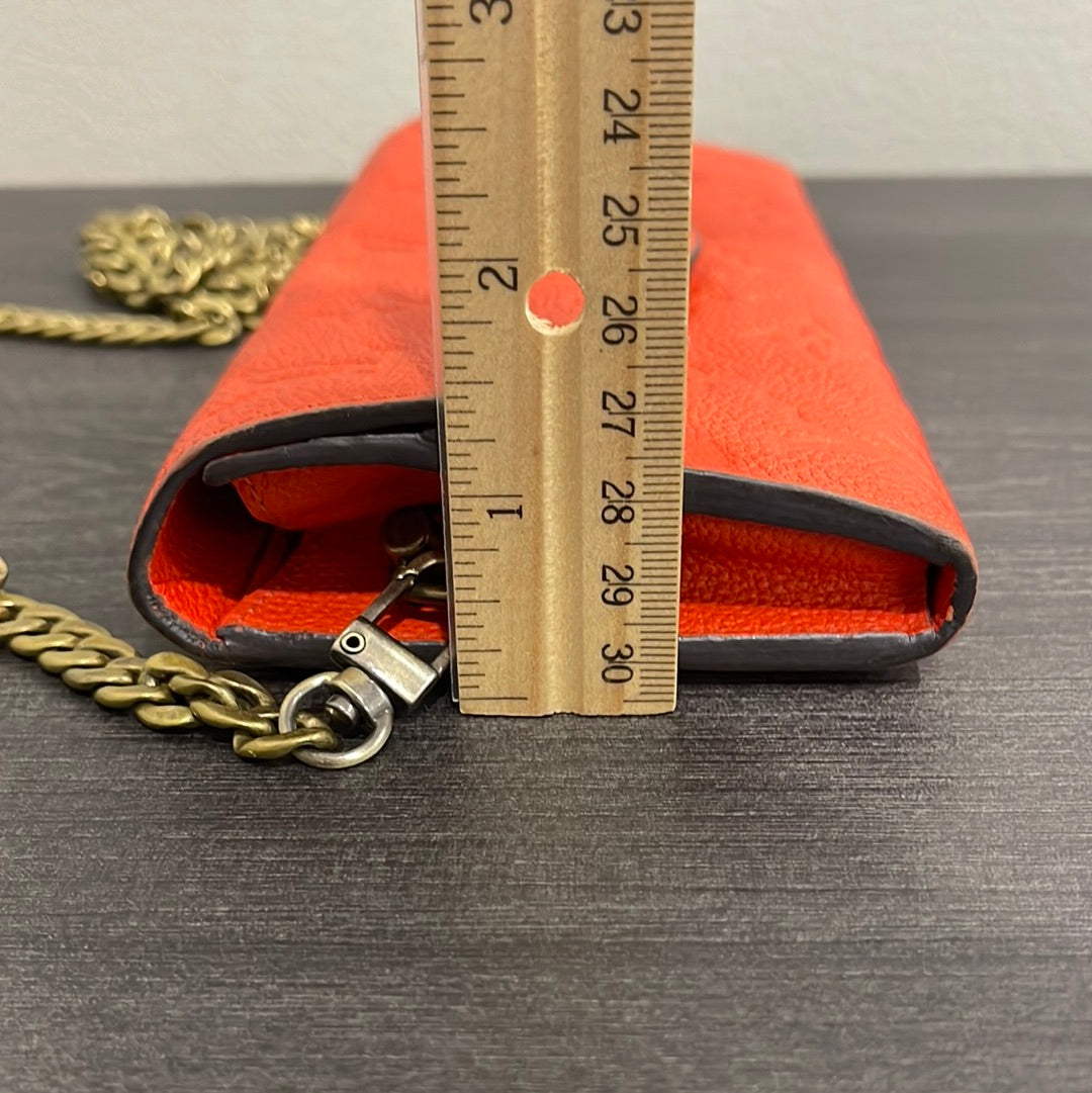 SOLD! Louis Vuitton Monogram Empreinte Orange Wallet on Chain