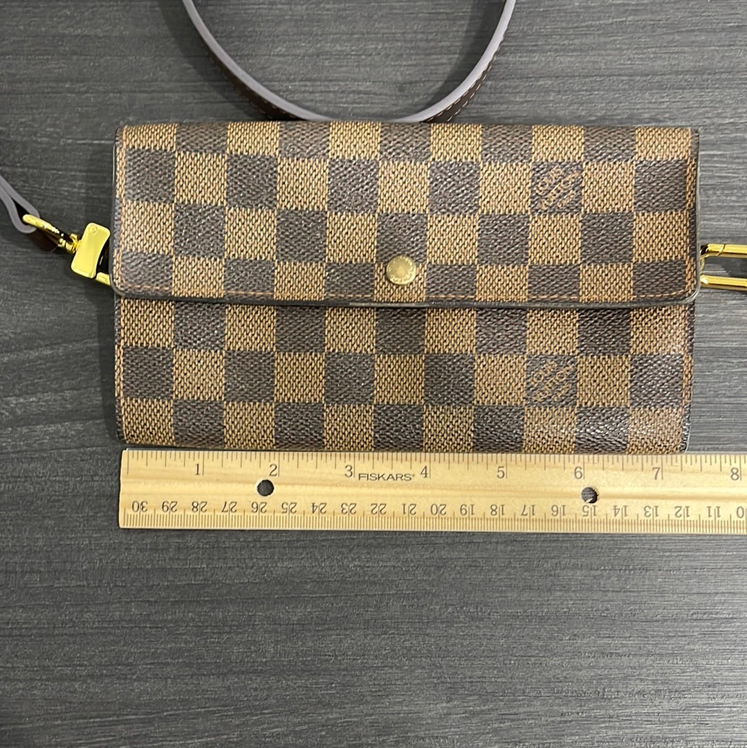 SOLD! Louis Vuitton Damier Wallet with Strap