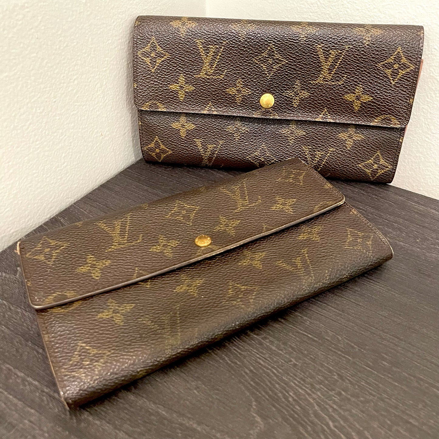 SOLD! Set of 2 Louis Vuitton Monogram Wallets