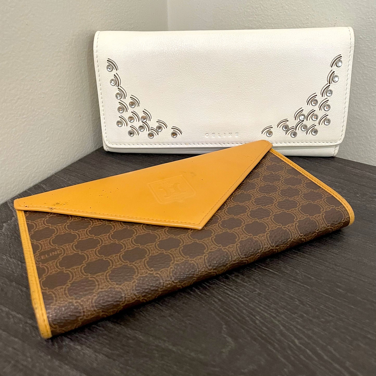 SOLD! Set of 2 Celine Leather Wallets