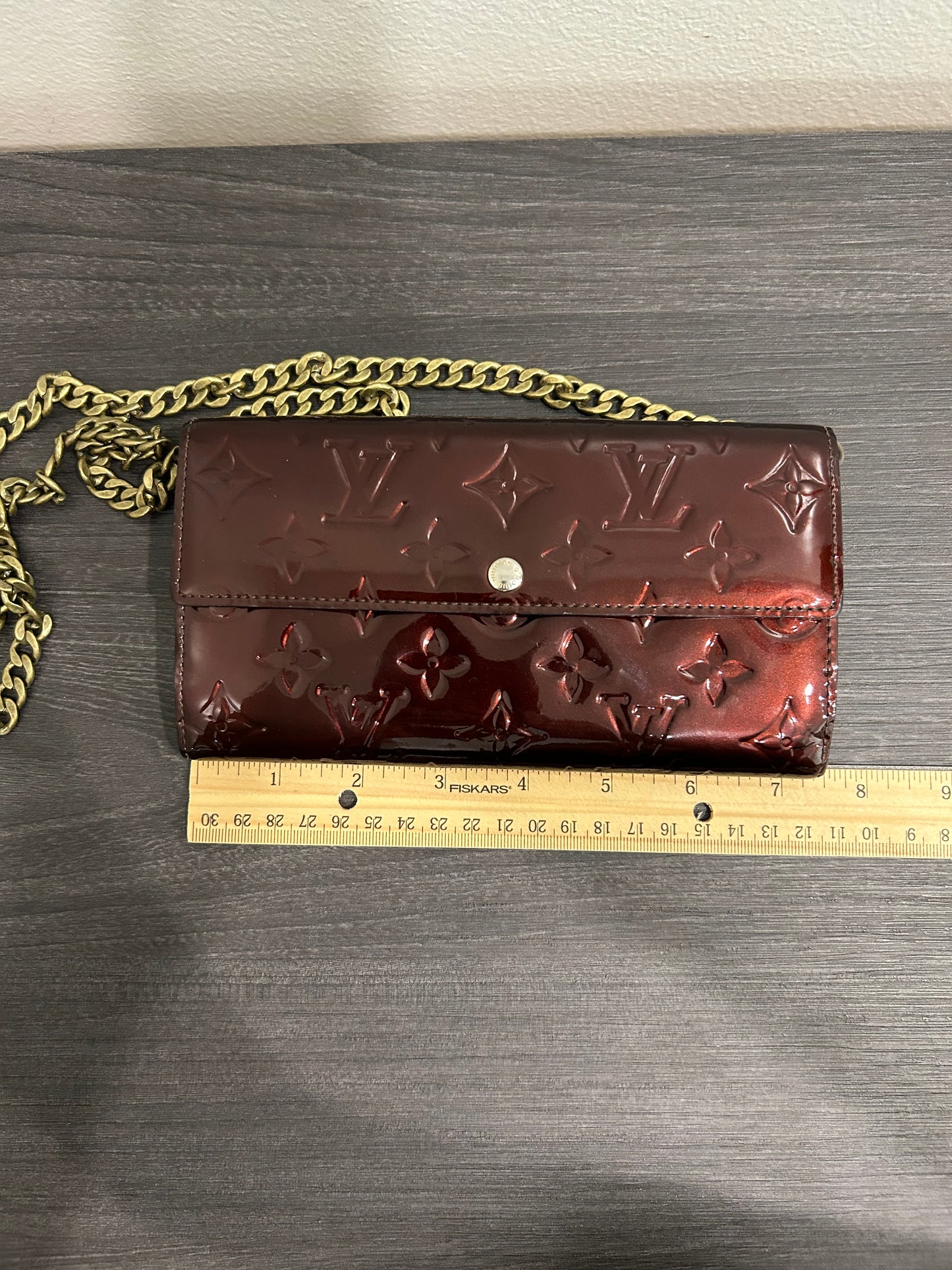 SOLD! Louis Vuitton Monogram Vernis Wallet on Chain