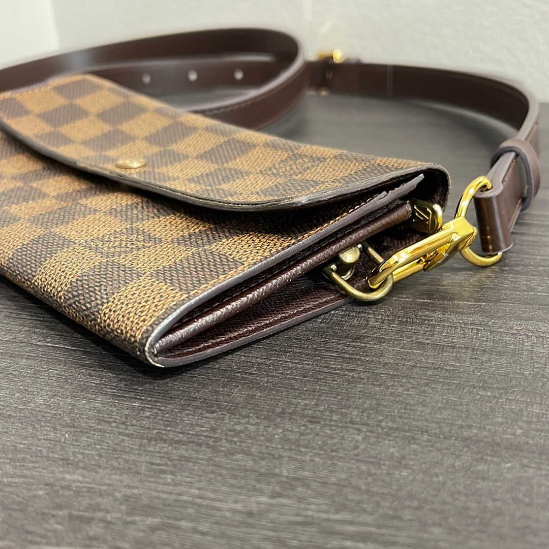 SOLD! Louis Vuitton Damier Wallet with Strap