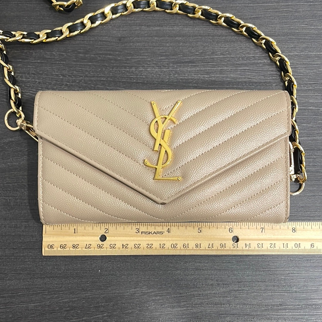 SOLD! Yves Saint Laurent YSL Caviar Wallet on Chain