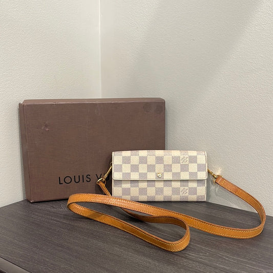 BUY NOW (50% Off for Subscribers) Louis Vuitton Damier Wallet with Shoulder Strap